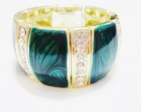 Pulseira de pedra grande verde - REF: P918CL